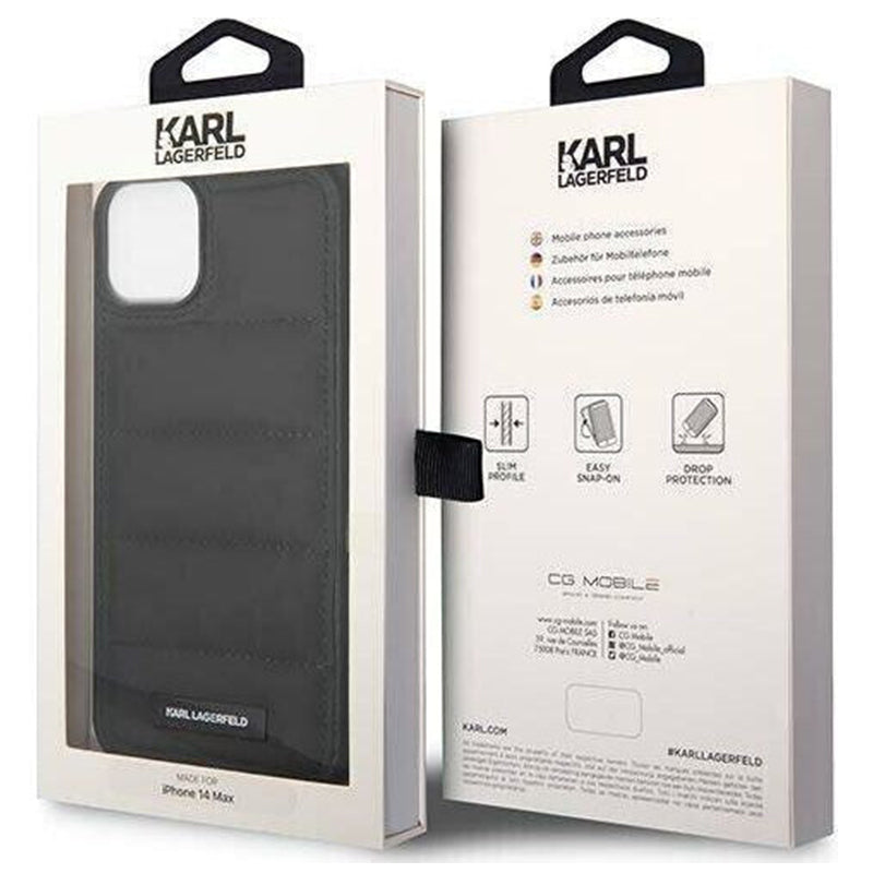 Karl Lagerfeld Hardcase Black Puffy Elongated Logo