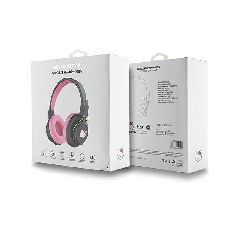 Hello Kitty Bluetooth-Kopfhörer mit Metalllogo – Pink - HKBH9KHLMP
